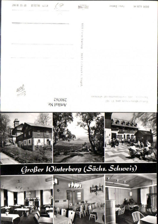 280762,Sächsische Schweiz Großer Winterberg b. Bad Schandau Betriebsferienheim Mehrbildkarte