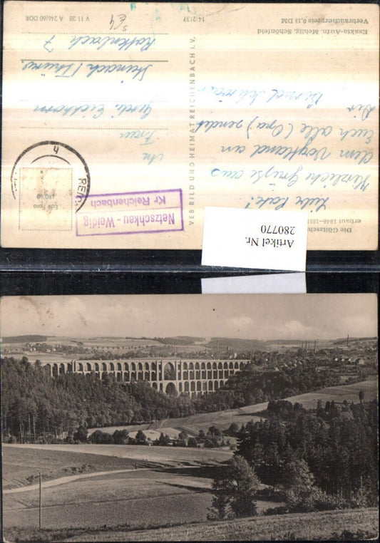 280770,Die Göltzschtalbrücke Brücke im Vogtland Netzschkau-Weidig Reichenbach Stempel pub VEB 14/2137