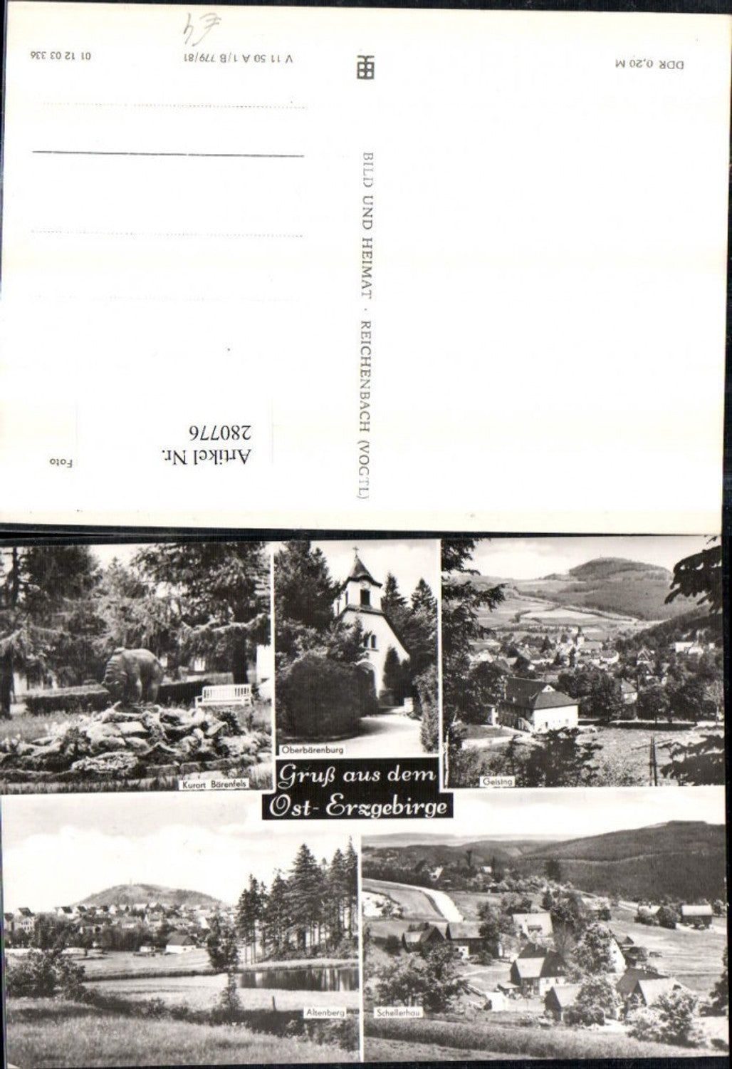 280776,Geising Altenberg Schellerau Totale Oberbärenburg Kirche Bärenfels Mehrbildkarte