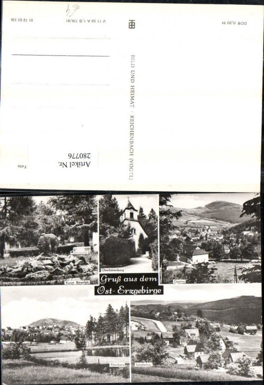 280776,Geising Altenberg Schellerau Totale Oberbärenburg Kirche Bärenfels Mehrbildkarte