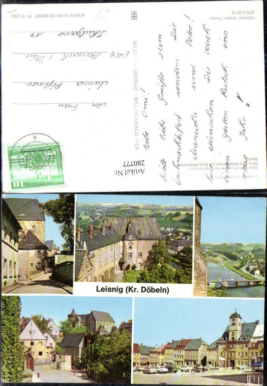 280777,Leisnig Burg Milderstein Markt Straßenansicht Rathaus Mehrbildkarte