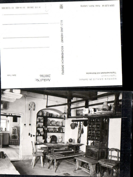 280786,Kohren-Sahlis Töpfermuseum Töpferwerkstatt m. Wohnecke