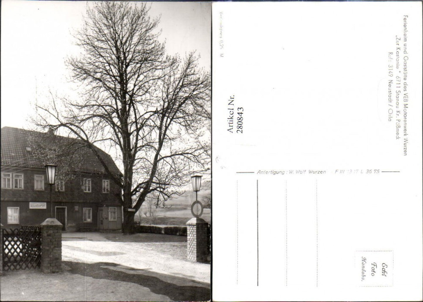 280843, Stanau near Neustadt, Holiday home and restaurant of the VEB Motorenwerk Wurzen, Zur Kastanie