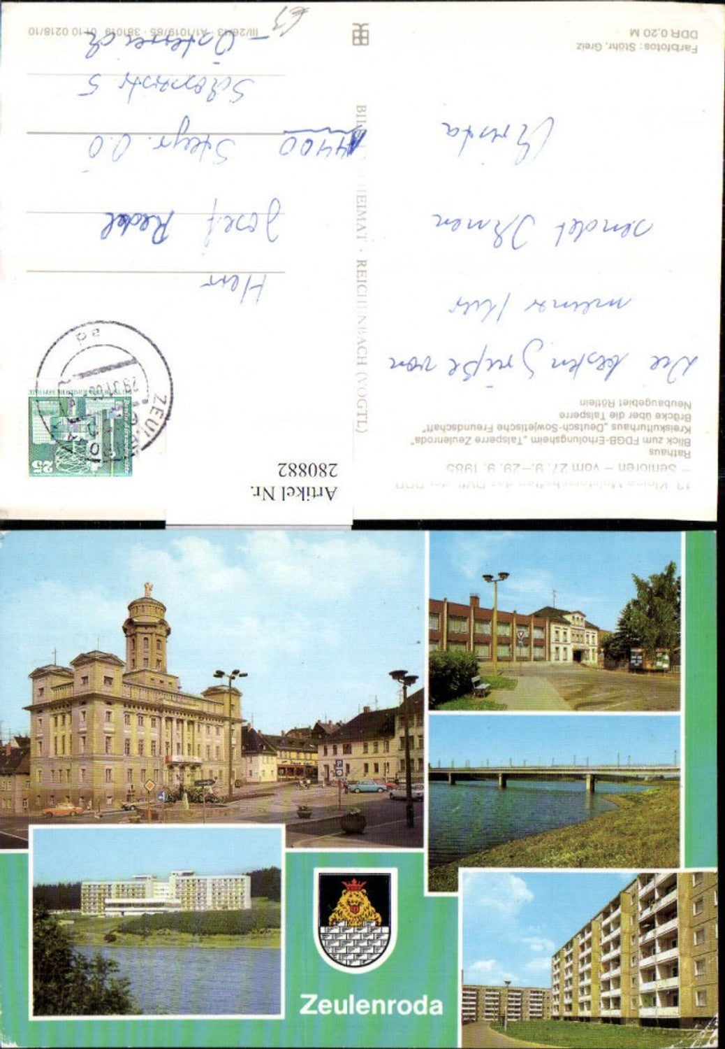 280882, Zeulenroda Town Hall FDGB Recreation Center Dam District Cultural Center Bridge Multi-image map
