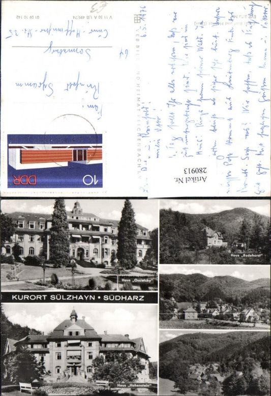 280913, Ellrich Sülzhayn South Harz Partial view Ossietzky House Rodehorst Hohenstein Multi-view map
