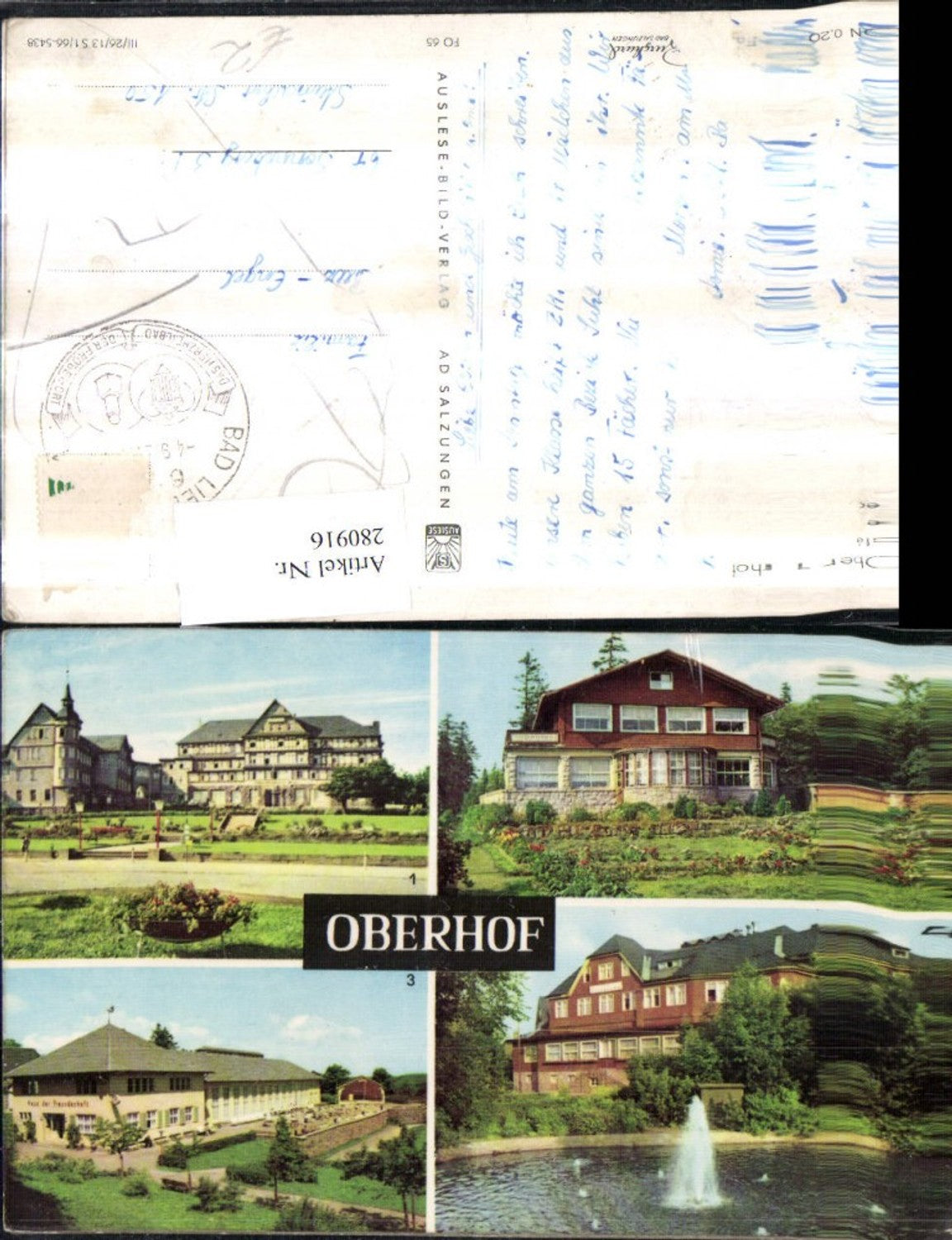 280916, Oberhof HO-Cafe Schanze House of Friendship Multi-image postcard