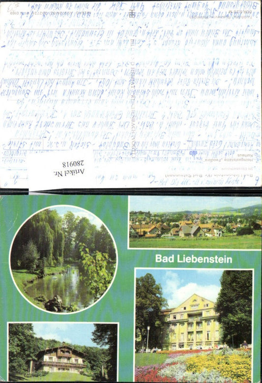 280918, Bad Liebenstein, Elisabethpark, Feodora Kurhaus (spa resort) multi-view postcard