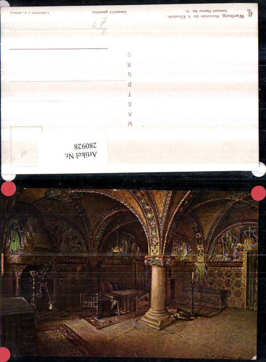 280928, Artist AK Berthold Pierson Eisenach Wartburg Kemenate of St. Elizabeth