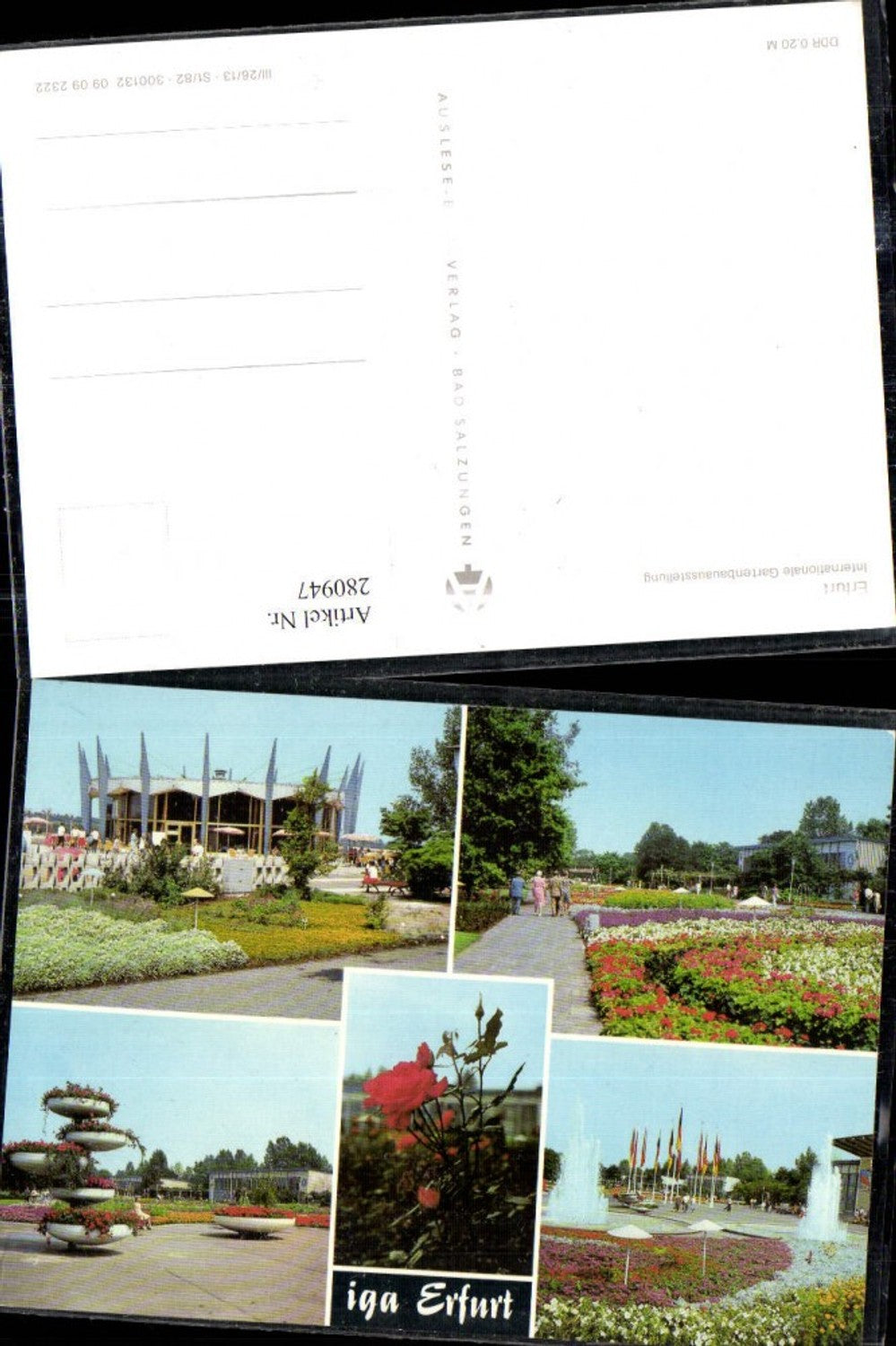 280947, Erfurt International Horticultural Exhibition Flowers Garden Rose Fountain Multi-image postcard
