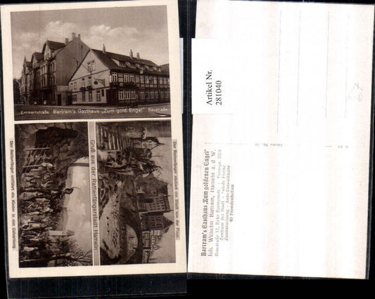 281040,Hameln an d. Weser Bartrams Gasthaus zum goldenen Engel Rattenfänger Kinder Mehrbildkarte