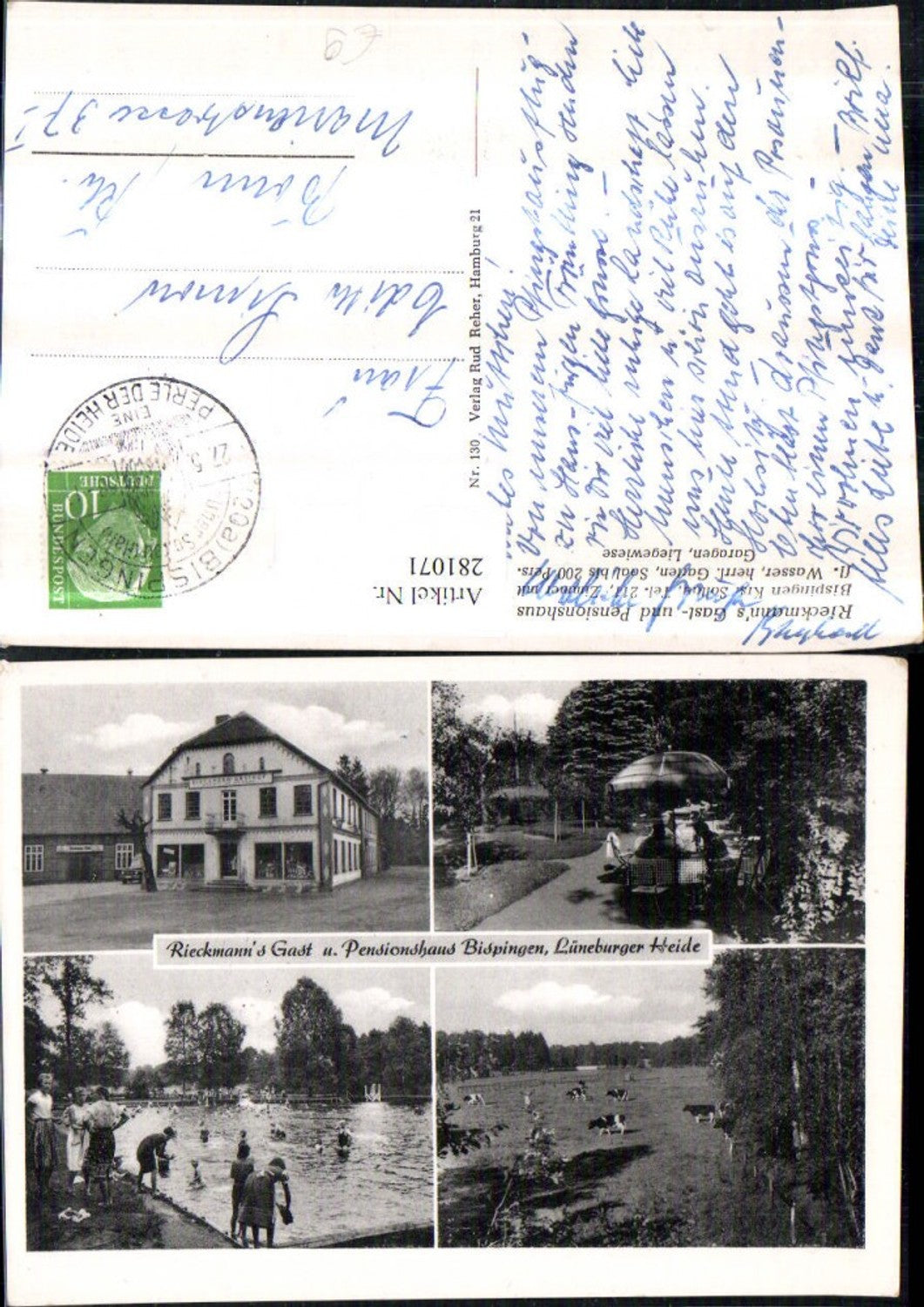 281071,Lüneburger Heide Bispingen Rieckmanns Gast- u. Pensionshaus Schwimmbad Mehrbildkarte