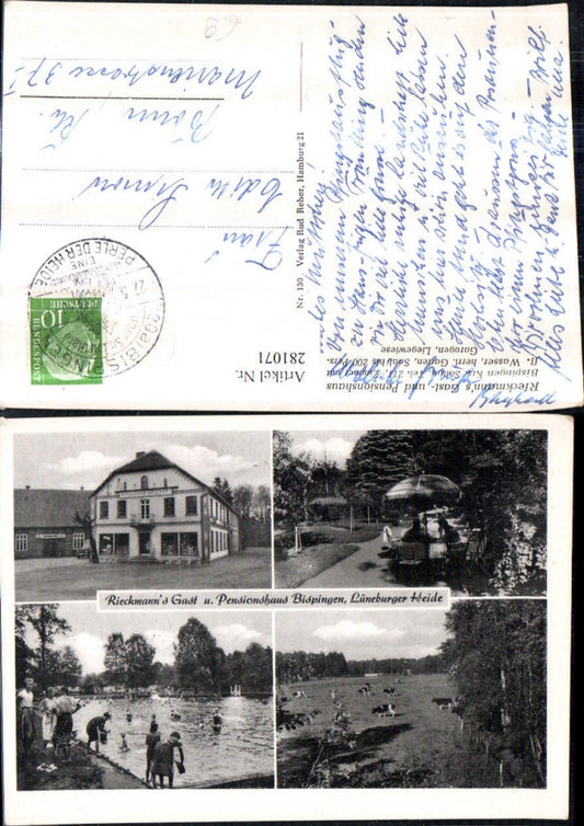 281071,Lüneburger Heide Bispingen Rieckmanns Gast- u. Pensionshaus Schwimmbad Mehrbildkarte