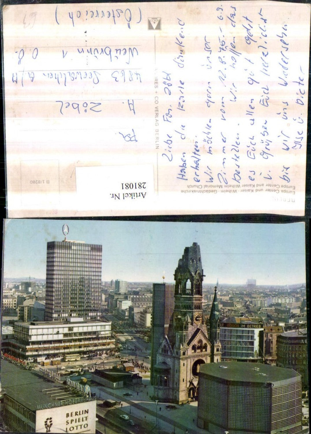 281081,Berlin Teilansicht Europa-Center u. Kaiser-Wilhelm-Gedächtniskirche