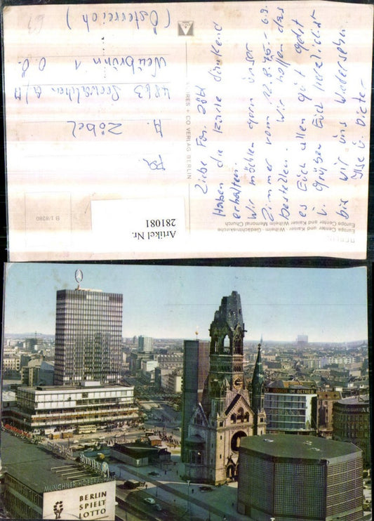 281081,Berlin Teilansicht Europa-Center u. Kaiser-Wilhelm-Gedächtniskirche