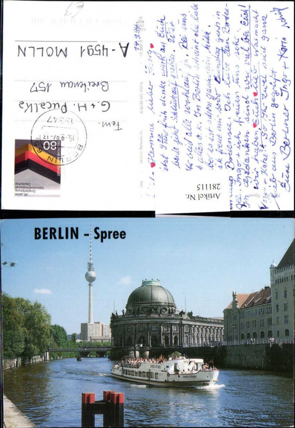 281115,Berlin Spree Boot Brücke Fernsehturm