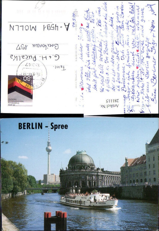 281115,Berlin Spree Boot Brücke Fernsehturm