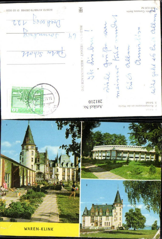 281210,Waren Klink Schloss Rundgaststätte an d. Müritz Mehrbildkarte