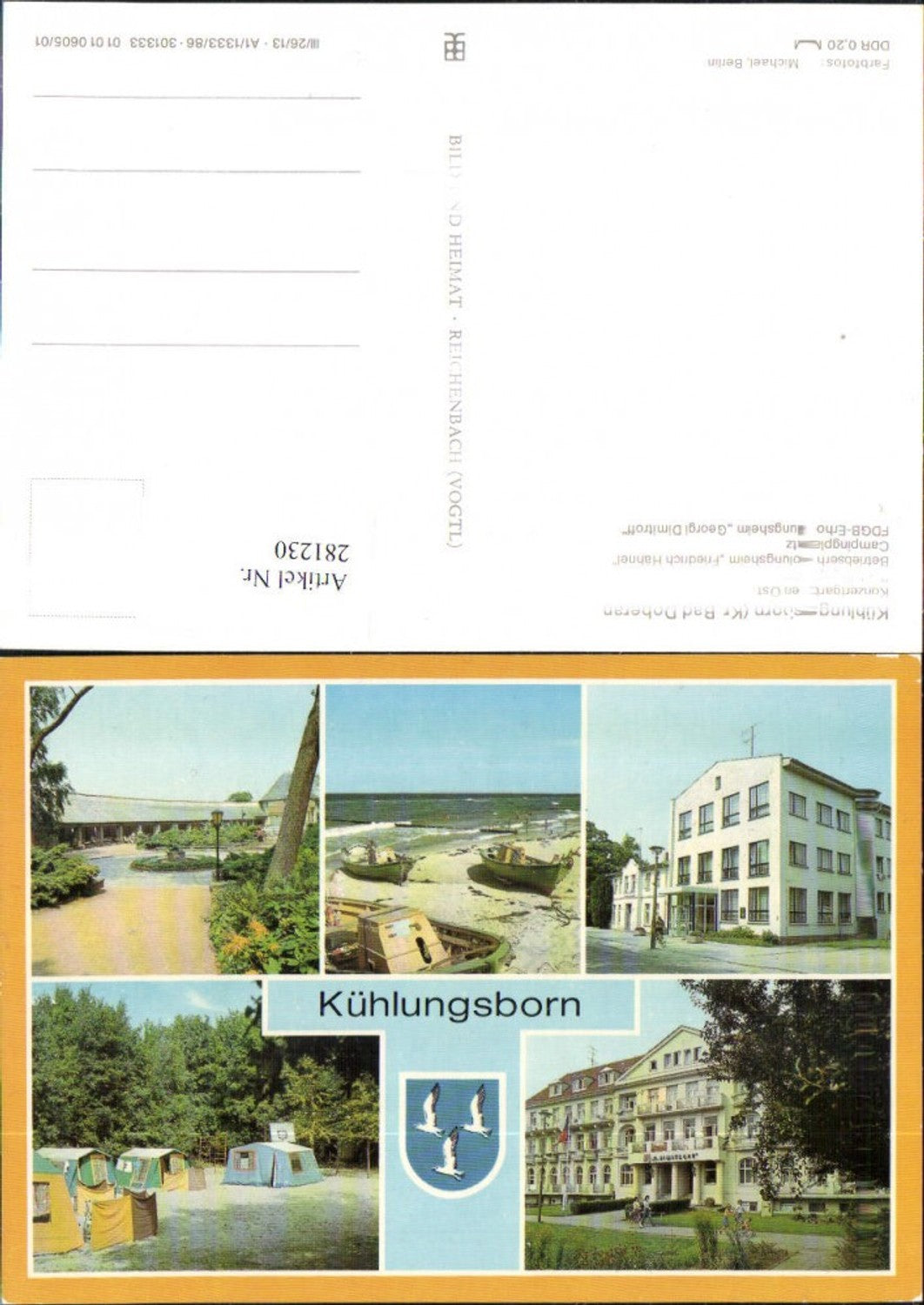 281230,Kühlungsborn Konzertgarten Bootsliegeplatz Campingplatz FDGB-Erholungsheim Mehrbildkarte