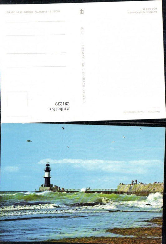 281239,Rostock Warnemünde An d. Mole Leuchtturm Strand