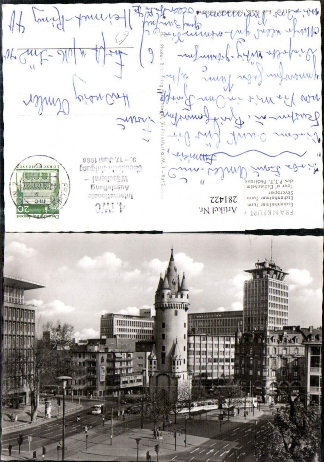 281422,Frankfurt am Main Eschenheimer Turm u. Fernmelde-Hochhaus