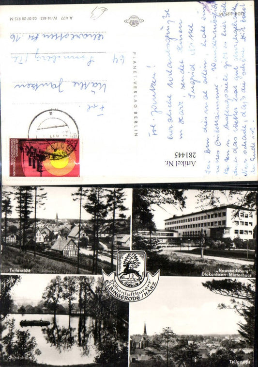 281445,Elbingerode im Harz Totale Diakonissen-Mutterhaus Neuvandsburg Gondelteich Mehrbildkarte