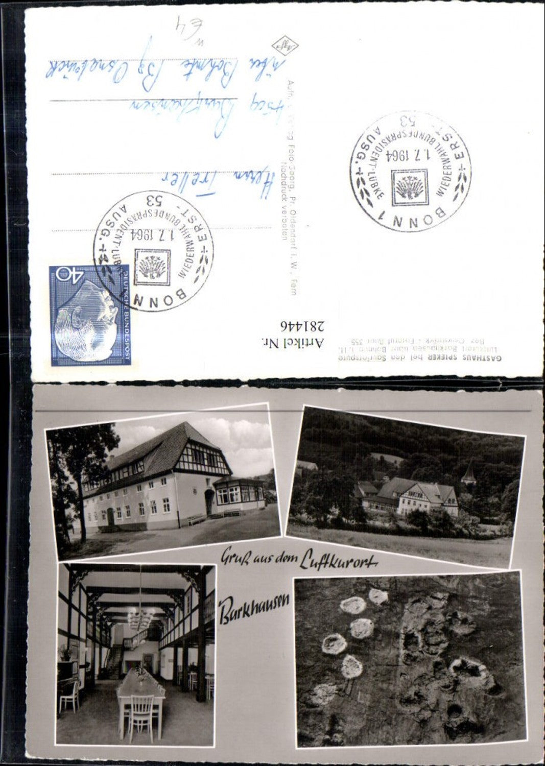 281446,Burkhausen über Bohmte Gasthaus Spieker Mehrbildkarte