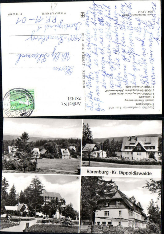 281451,Bärenburg b. Oberbärenburg Erholungsheime Arno Lade u. Friedenswacht Cafe Mehrbildkarte