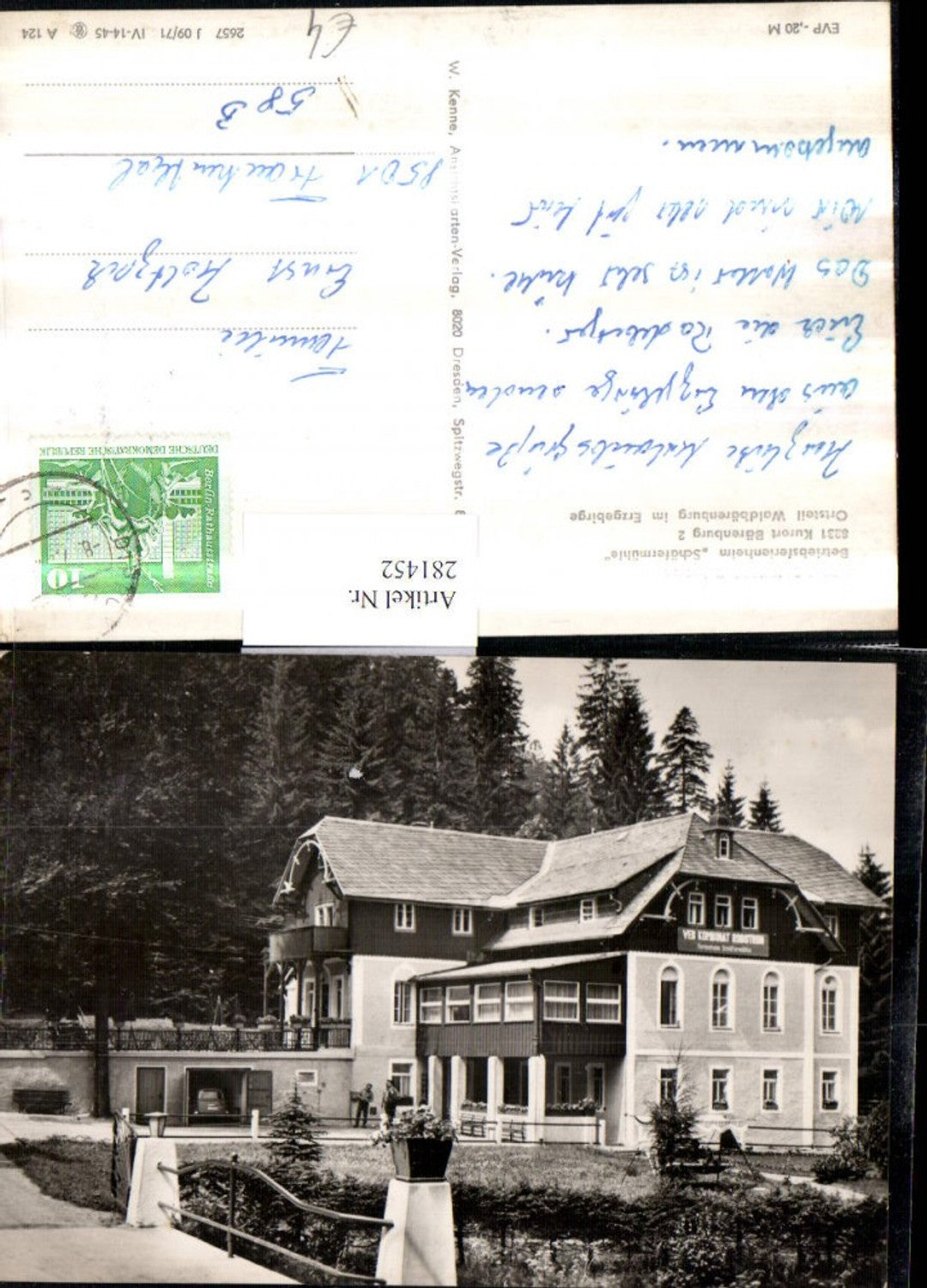 281452,Bärenburg b. Waldbärenburg im Erzgebirge Betriebsferienheim Schäfermühle