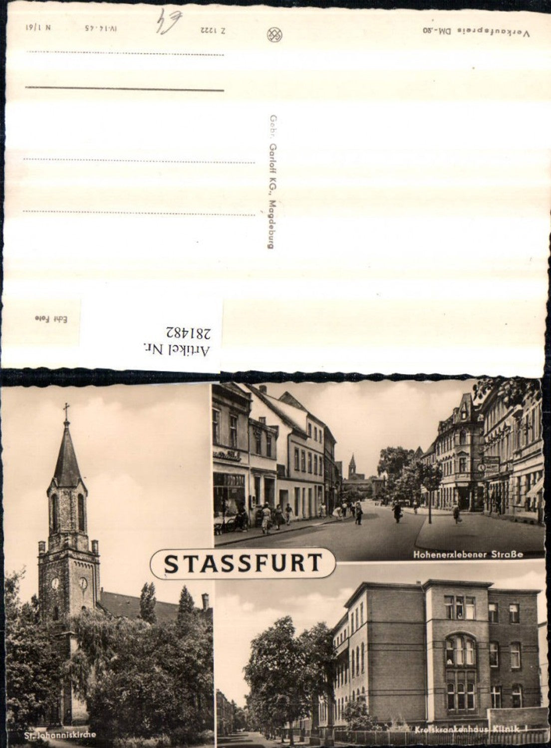 281482,Staßfurt St. Johanniskirche Kreiskrankenhaus Hohenerxlebener-Straße Mehrbildkarte