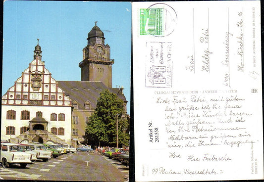 281558,Plauen Rathaus Turm Parkplatz