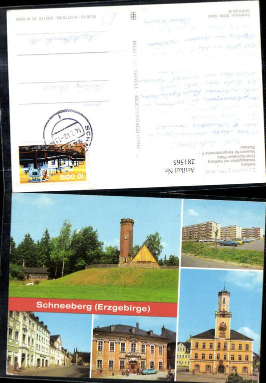 281565,Schneeberg im Erzgebirge Keilberg Neubaugebiet Museum Rathaus Straßenansicht Mehrbildkarte