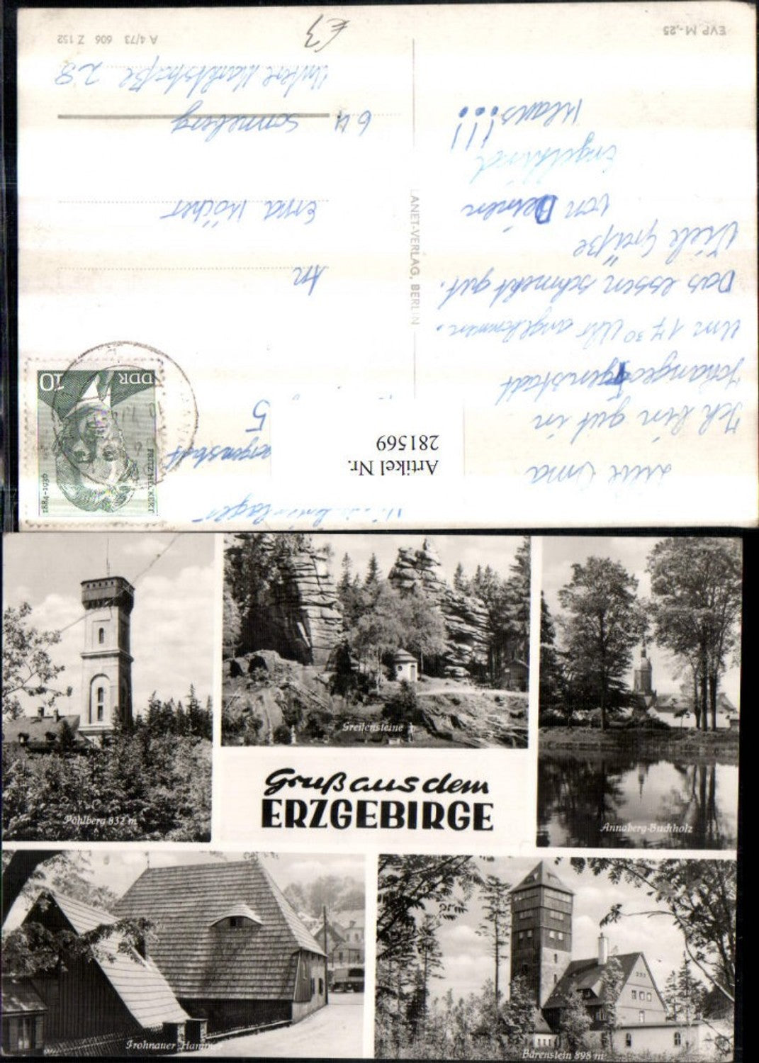 281569,Erzgebirge Pöhlberg Turm Greifensteine Annaberg-Buchholz Bärenstein Frohnauer Hammer Mehrbildkarte