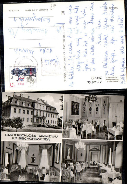 281570,Barockschloss Schloss Rammenau Schlossgaststätte Jagdzimmer Mehrbildkarte