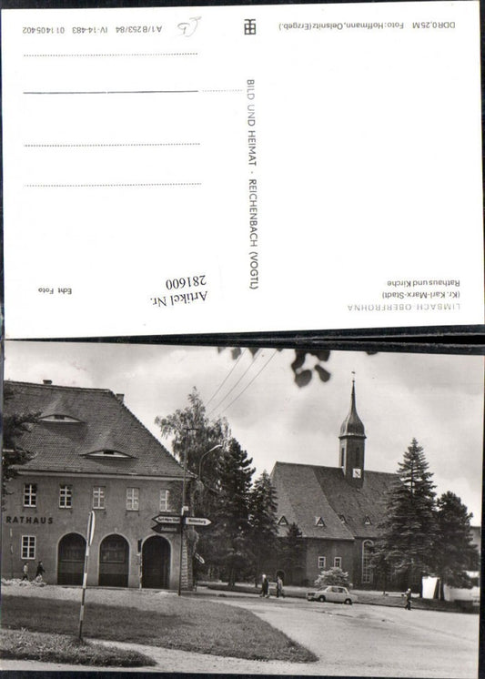 281600,Limbach-Oberfrohna Rathaus u. Kirche Wegweiser