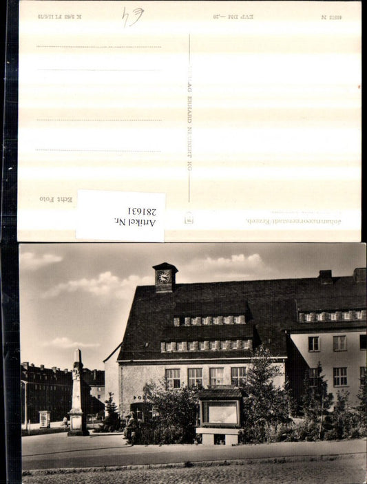 281631,Johanngeorgenstadt im Erzgebirge Postamt m. Postsäule