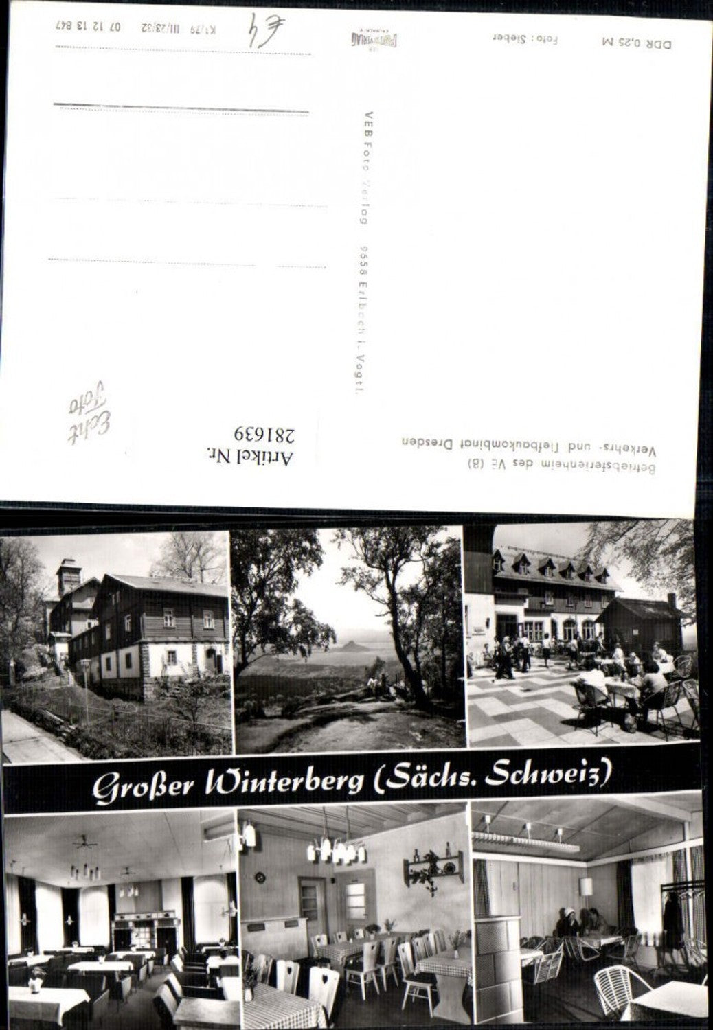 281639,Sächsische Schweiz Großer Winterberg Betriebsferienheim Mehrbildkarte