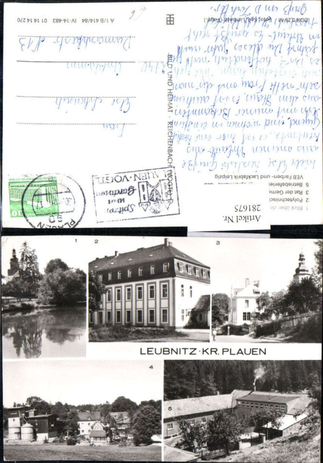 281675,Leubnitz Feuerlöschteich Polytechnische Oberschule Rat d. Gemeinde Forstmühle Mehrbildkarte