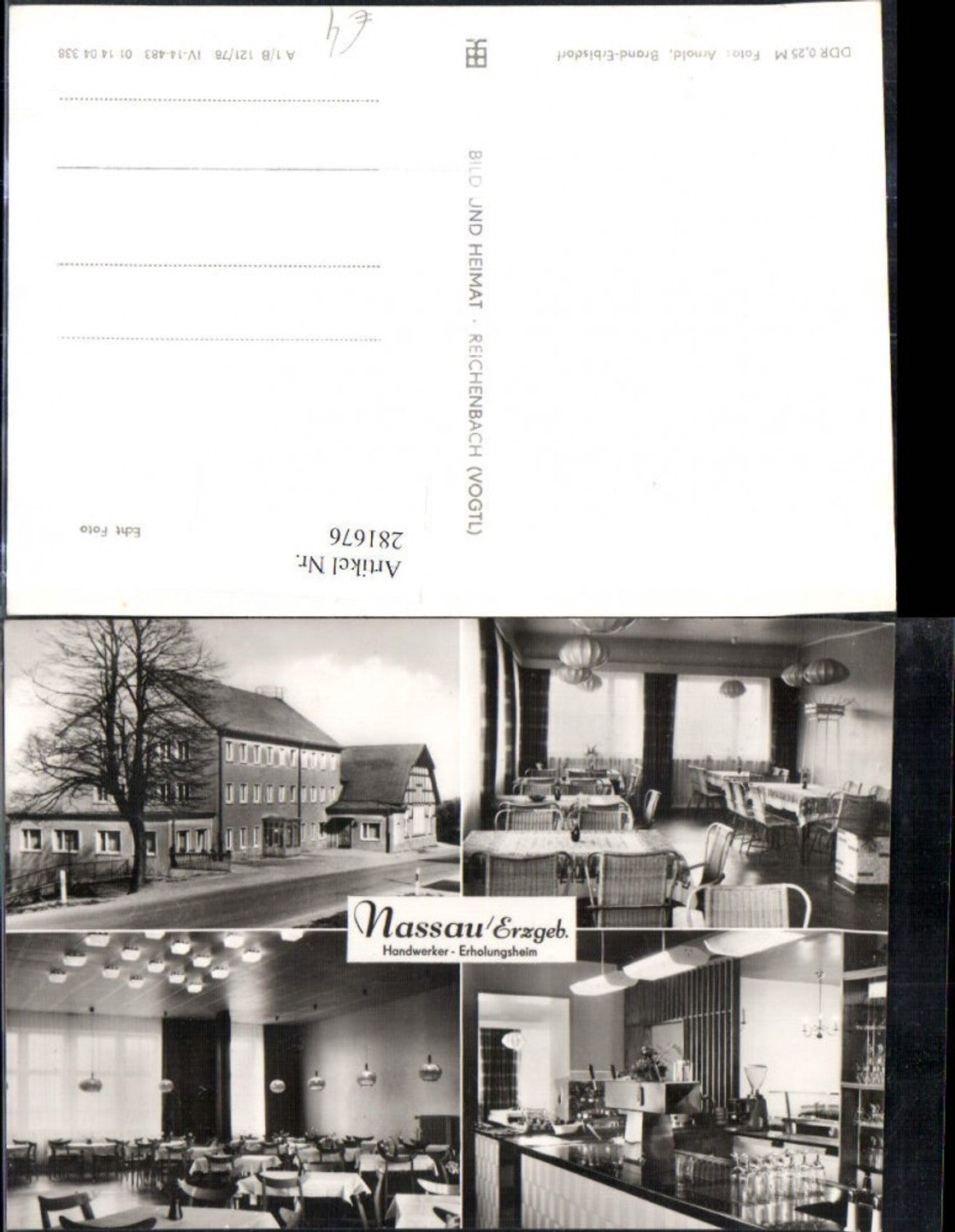 281676, Nassau in the Ore Mountains, Craftsmen's Recreation Home, Multi-view postcard