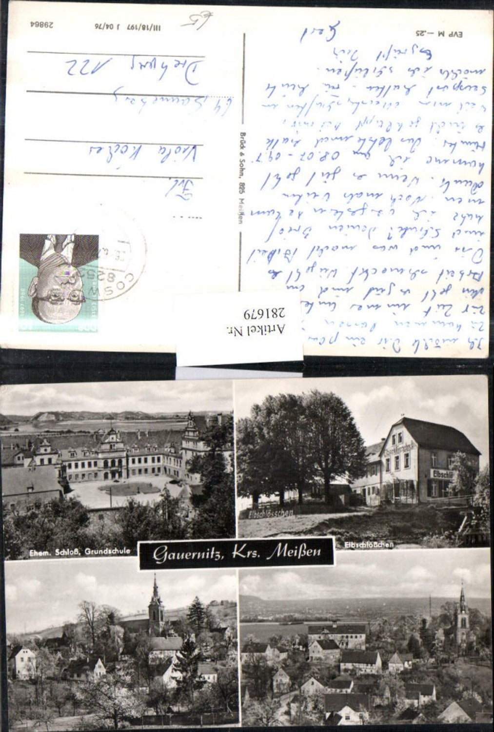 281679,Gauernitz Totale Elbschlösschen Schloss Grundschule Mehrbildkarte