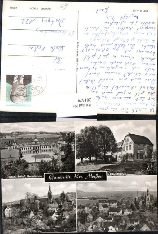 281679,Gauernitz Totale Elbschlösschen Schloss Grundschule Mehrbildkarte