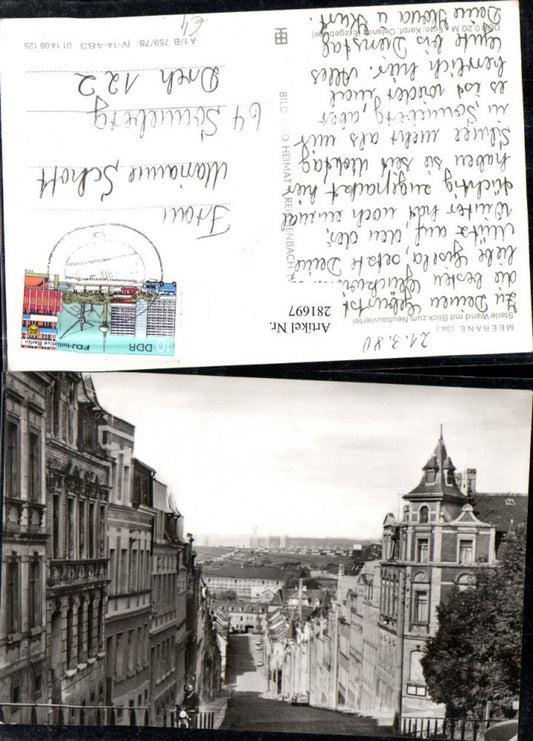 281697,Meerane Steile Wand m. Blick zum Neubauviertel Straßenansicht