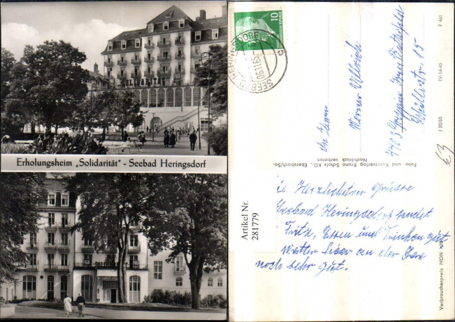 281779,Bad Heringsdorf Erholungsheim Solidarität Mehrbildkarte
