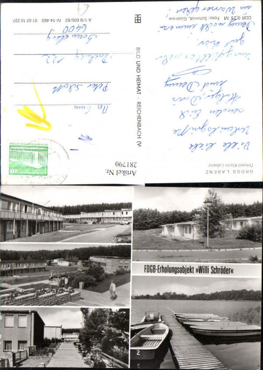 281790,Groß Labenz FDGB-Erholungsobjekt Willi Schröder Boote Mehrbildkarte