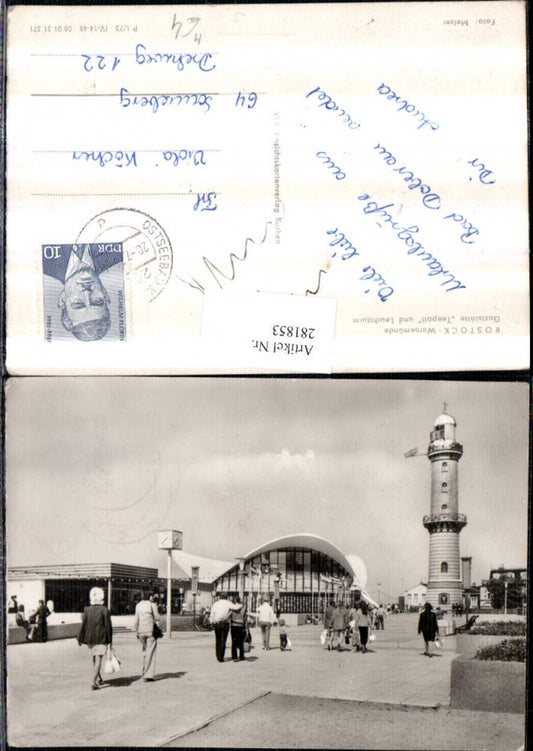 281853,Rostock Warnemünde Gaststätte Teepott u. Leuchtturm