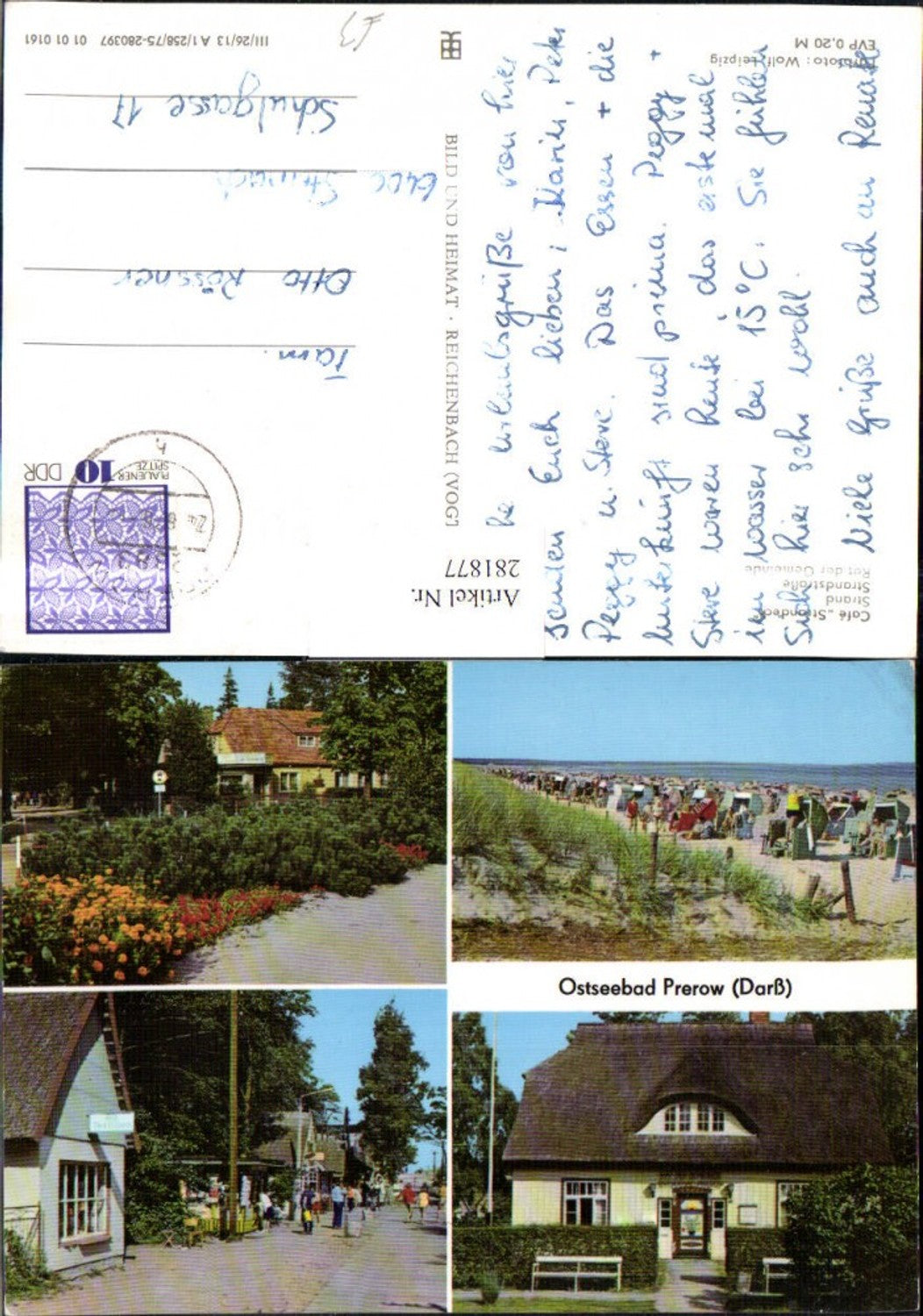281877,Ostseebad Prerow Cafe Strandeck Strandstraße Rat d. Gemeinde Strand Mehrbildkarte