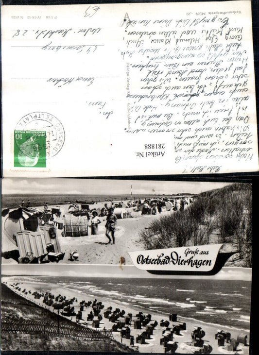 281888,Ostseebad Dierhagen Strand Strandleben Strandkörbe Mehrbildkarte