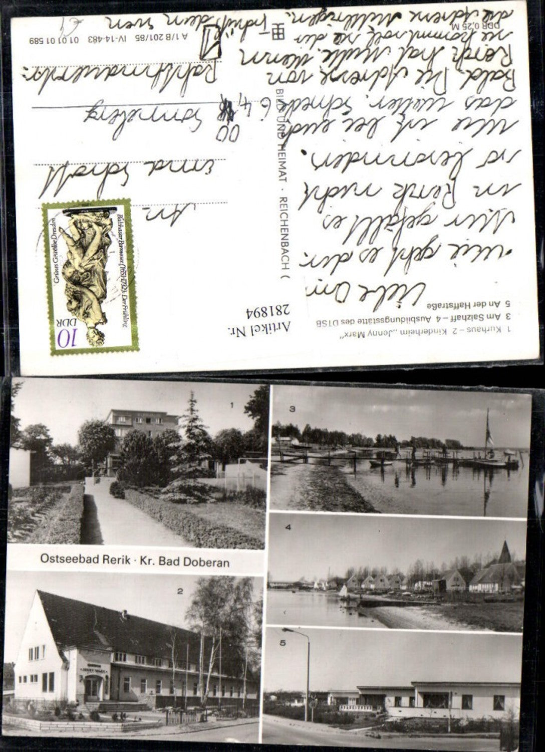 281894,Ostseebad Rerik Kurhaus Kinderheim Jenny Marx Salzhaff Ausbildungsstätte Mehrbildkarte