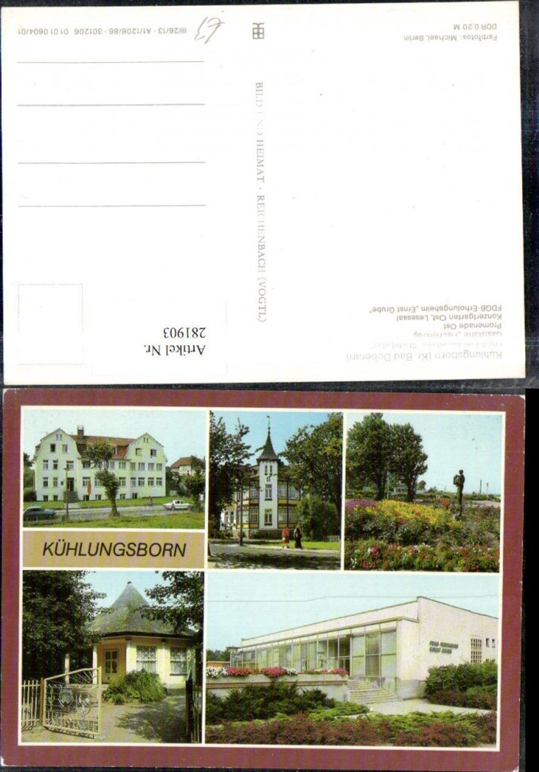 281903,Kühlungsborn Erholungsheim Störtebeker u. Ernst Grube Gaststätte Promenade Konzertgarten Mehrbildkarte