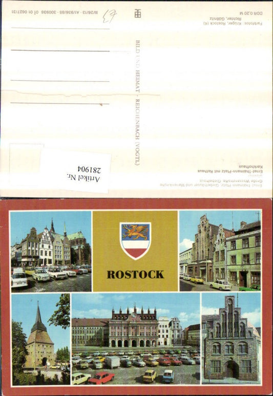 281904,Rostock Ernst-Thälmann-Platz Steintor Kerkhofhaus Rathaus Giebelhaus Mehrbildkarte