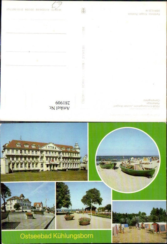 281909,Kühlungsborn Erholungsheim Georgi Dimitroff u. Jochen Weigert Strand Park Campingplatz Mehrbildkarte